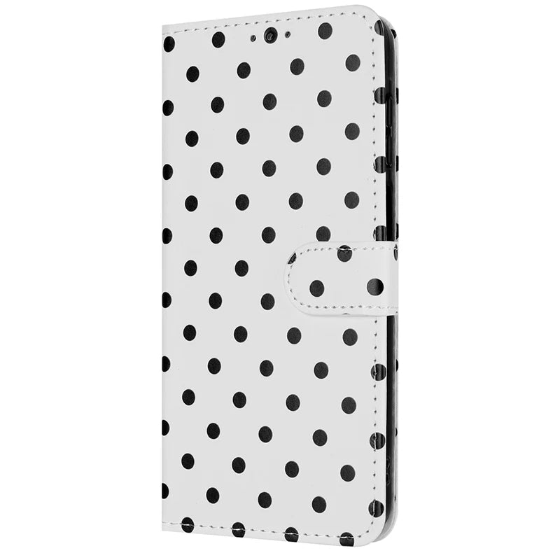 Wave Dot Texture Leather Wallet Phone Case for iPhone 15 Series