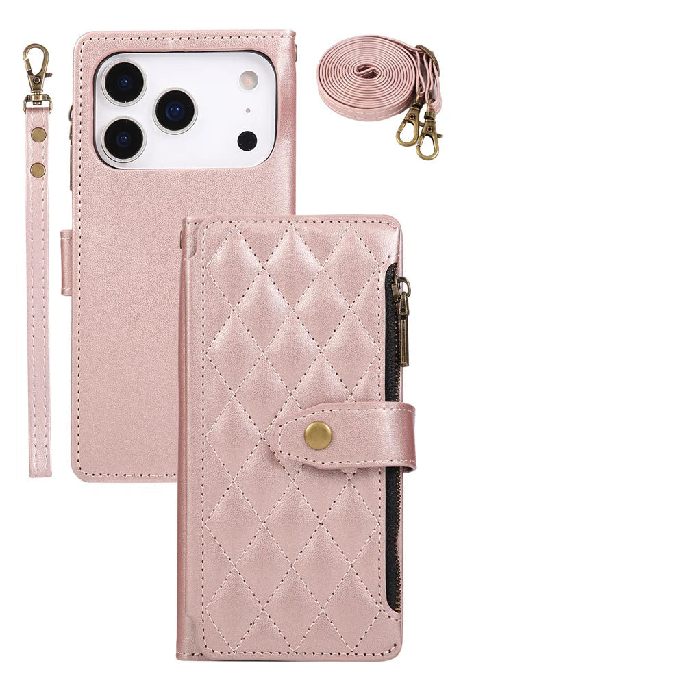 iPhone 17 Series Crossbody Purse Case with Wrist Strap
