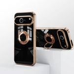 Luxury Flexible Shockproof Case with Plating Ring Holder for Google Pixel 9 Series