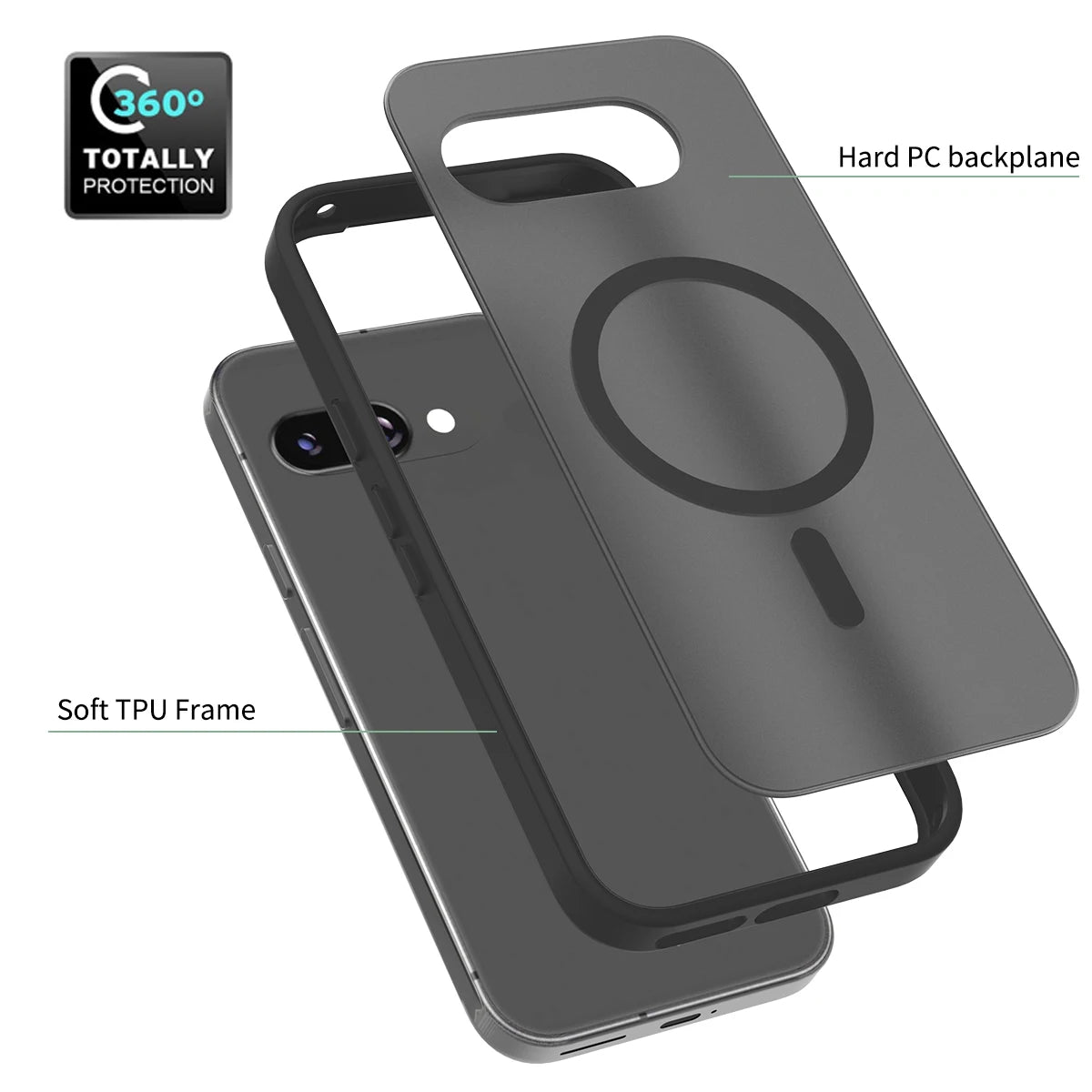 Premium Translucent Matte Armor Magnetic Case for Google Pixel 9 Series