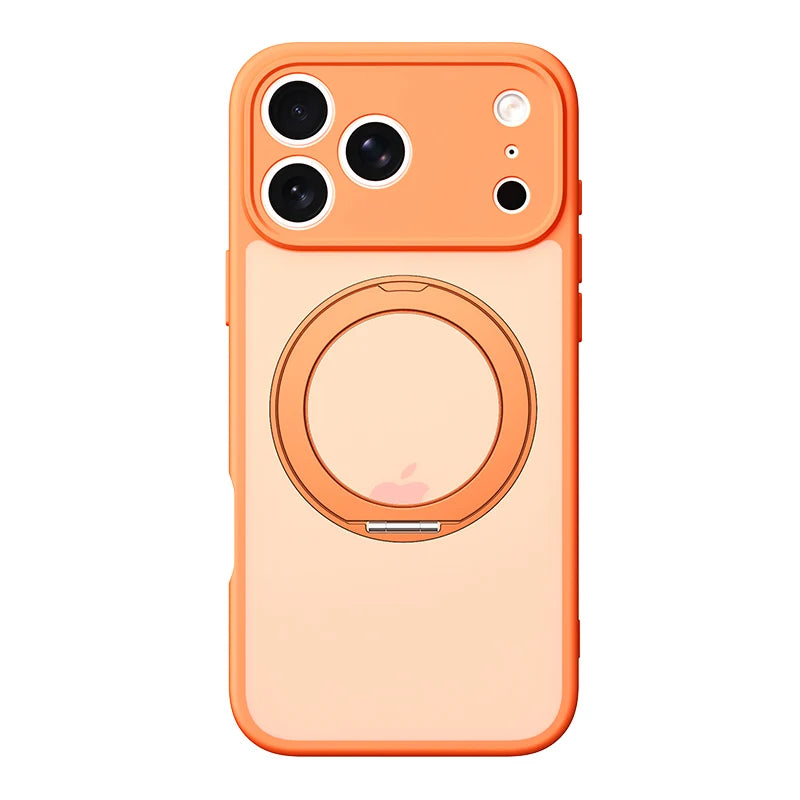 Translucent MagSafe Case with 360° Rotating Ring Stand for iPhone 17 Series