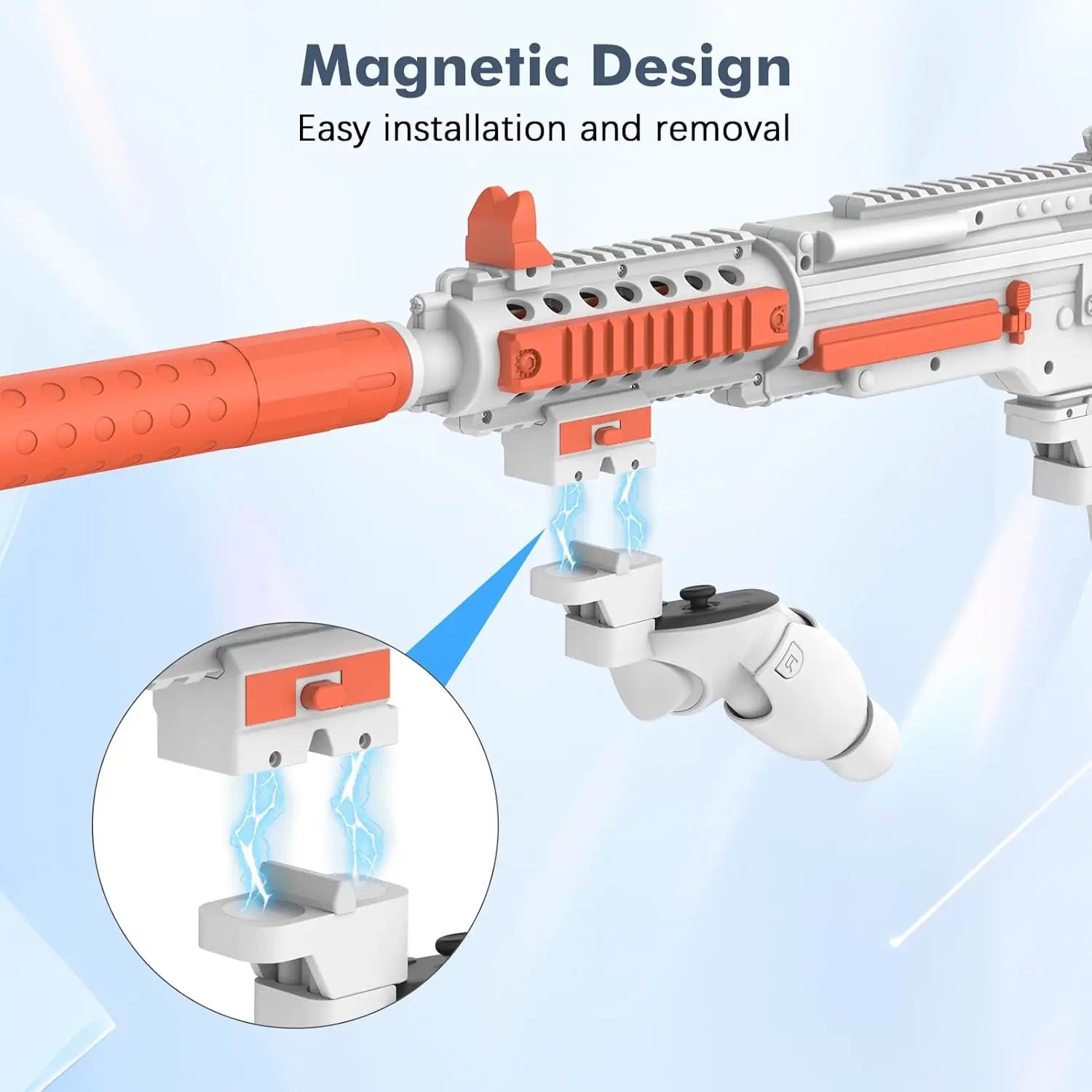 VR Rifle Gun Stock with Magnetic Mount for Meta Quest 3 & 3S