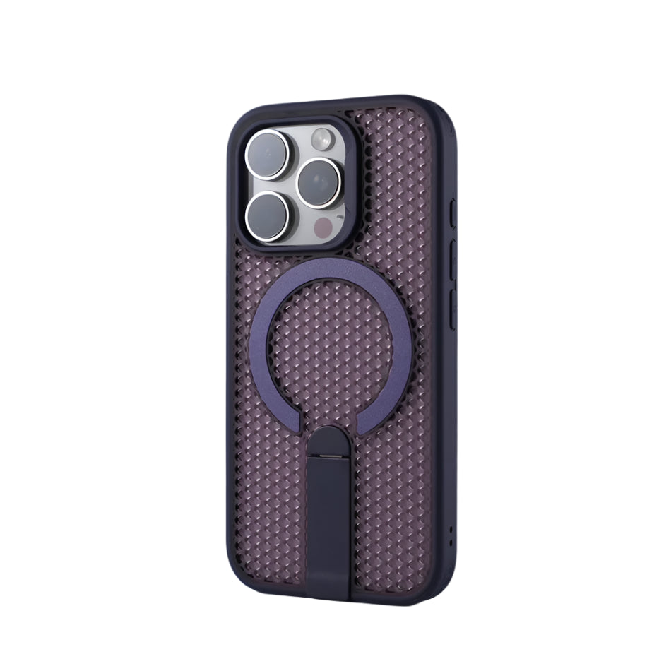 Honeycomb Mesh Hard Case with MagSafe & Kickstand for iPhone 15 Series