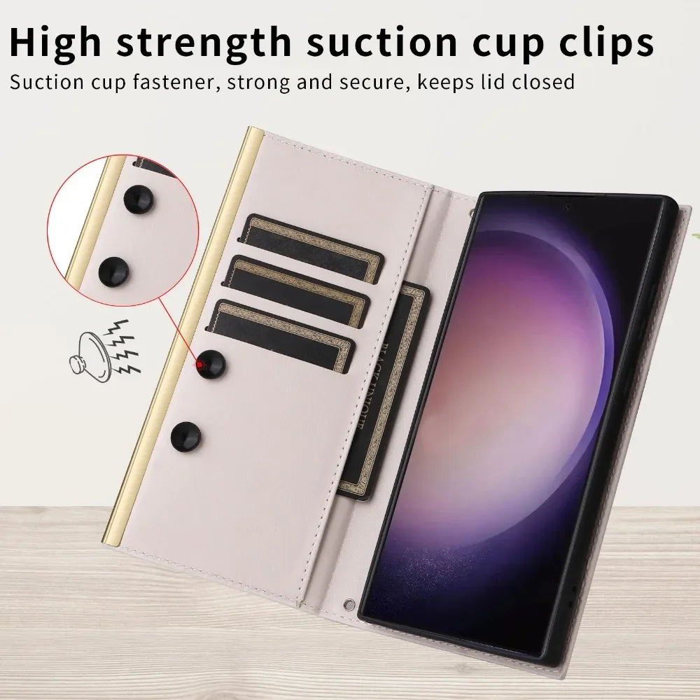 Rhombus PU Leather Crossbody Wallet Case for Samsung Galaxy S24 Series