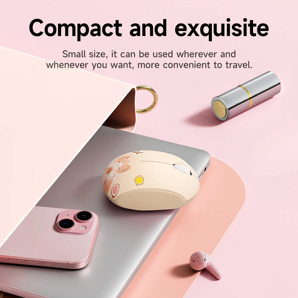 HOCO M9 Cute Cartoon Cat Wireless Bluetooth Mouse with Dual-Mode Connectivity