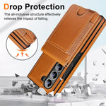 Vertical Card Slot Leather Wallet Case with Tempered Glass for Samsung Galaxy Z Fold 7