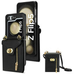 Zipper Wallet Crossbody Leather Case for Samsung Galaxy Z Flip 5