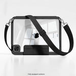 Folding Stand Case with Clear Back and Shoulder Strap for iPad Pro M2 (2022)