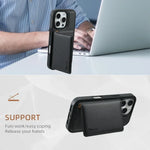 iPhone 15 Series Carbon Fiber Pattern MagSafe Case with Detachable Card Holder