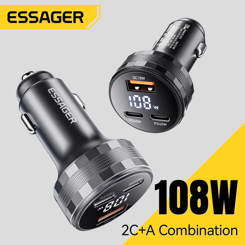 Essager 108W 3-Port USB Car Charger