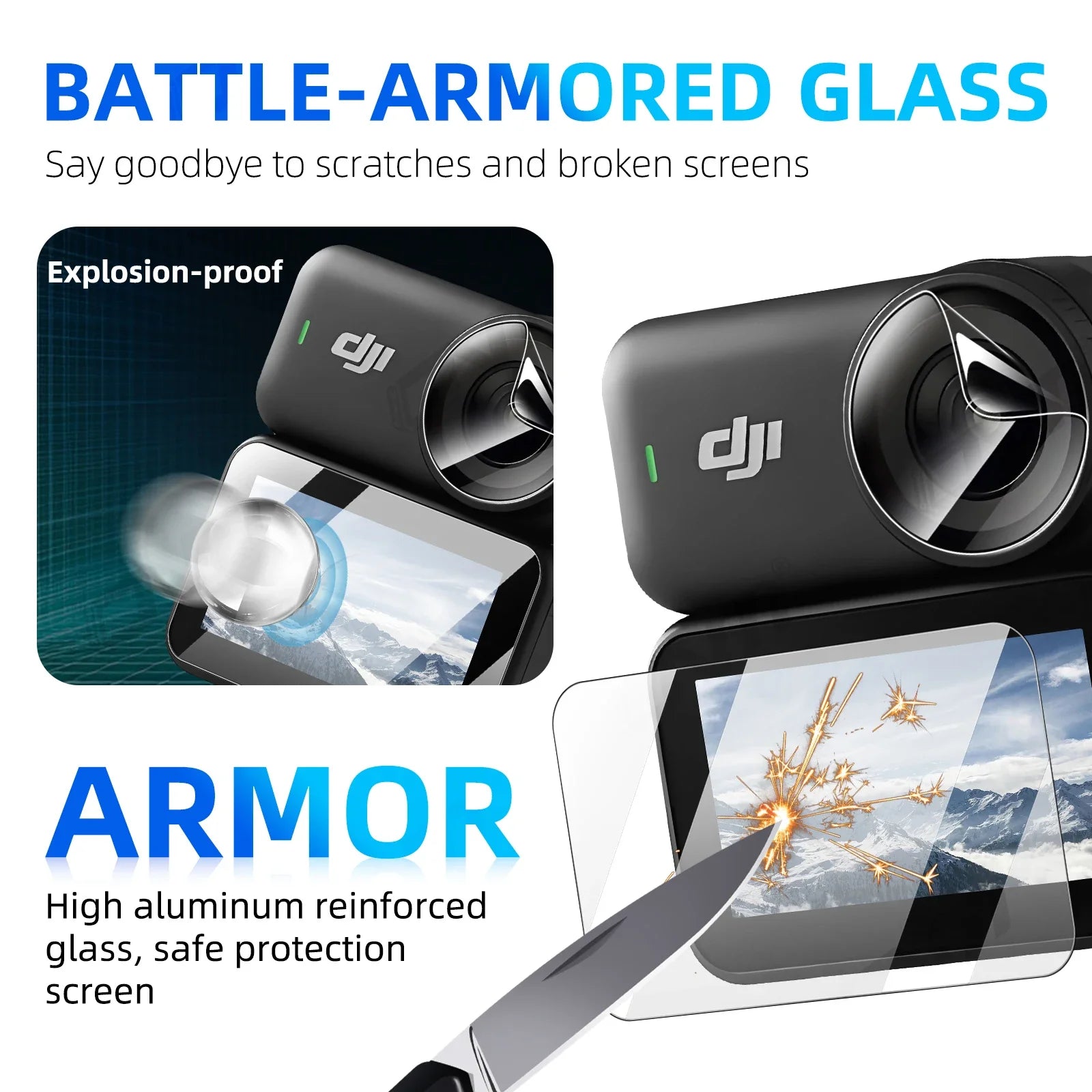 3-Pack Anti-Scratch Tempered Glass Screen Protector for DJI Osmo Nano