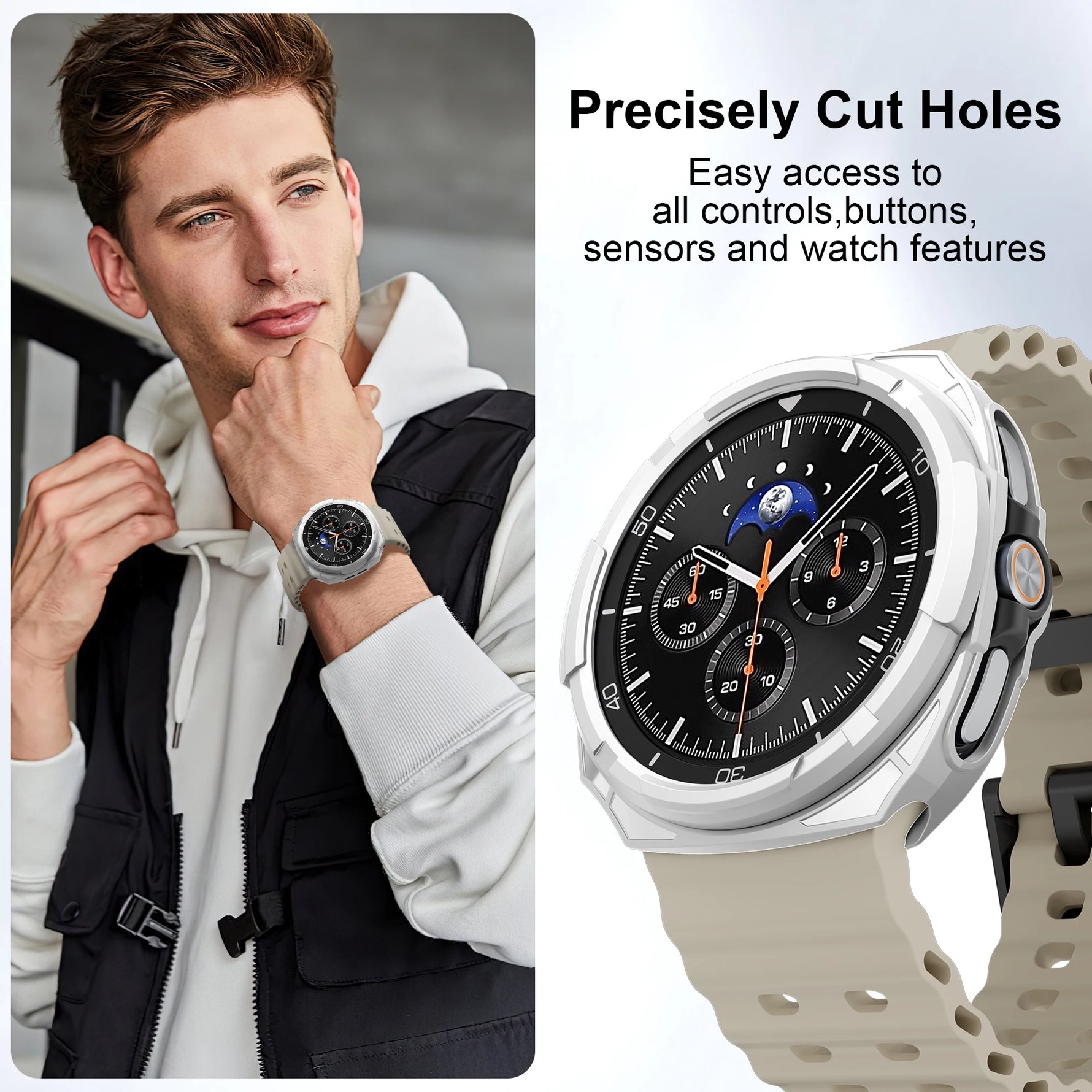 Shockproof Rugged Bezel TPU Case for Samsung Galaxy Watch 8 Classic