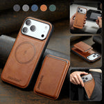 Leather MagSafe Case with Detachable 3-Card Holder for iPhone 18 Series