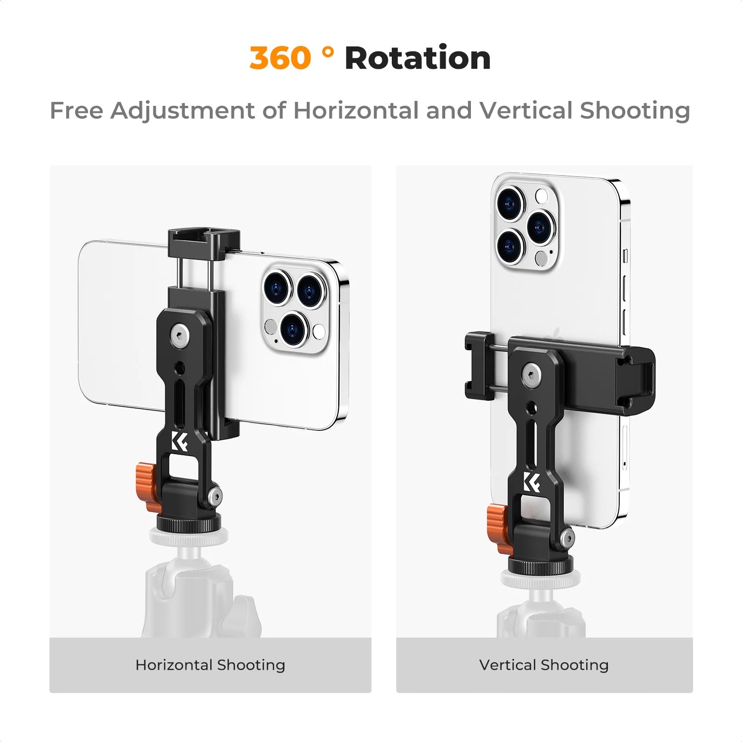 K&F Concept Metal Phone Tripod Mount with Dual Cold Shoe