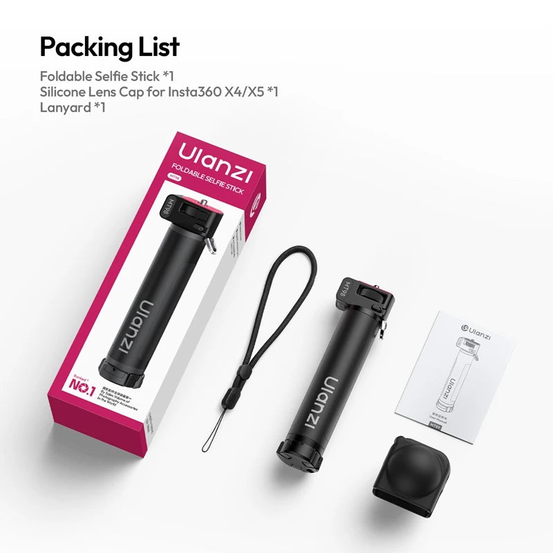 Ulanzi MT98 Foldable Selfie Stick Tripod for Action Cameras