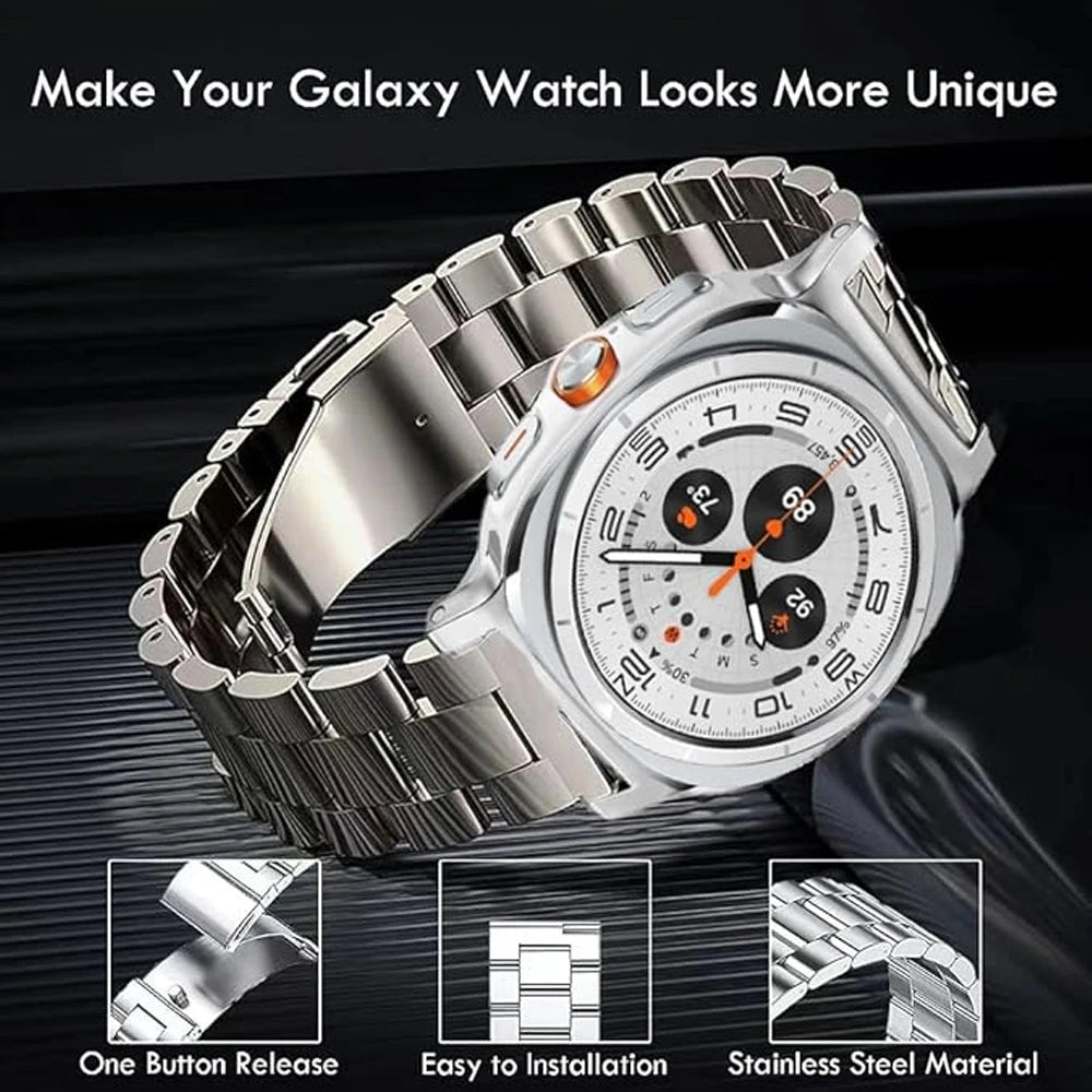Elegant Stainless Steel Strap for Samsung Galaxy Watch 8 / Galaxy Watch 8 Classic