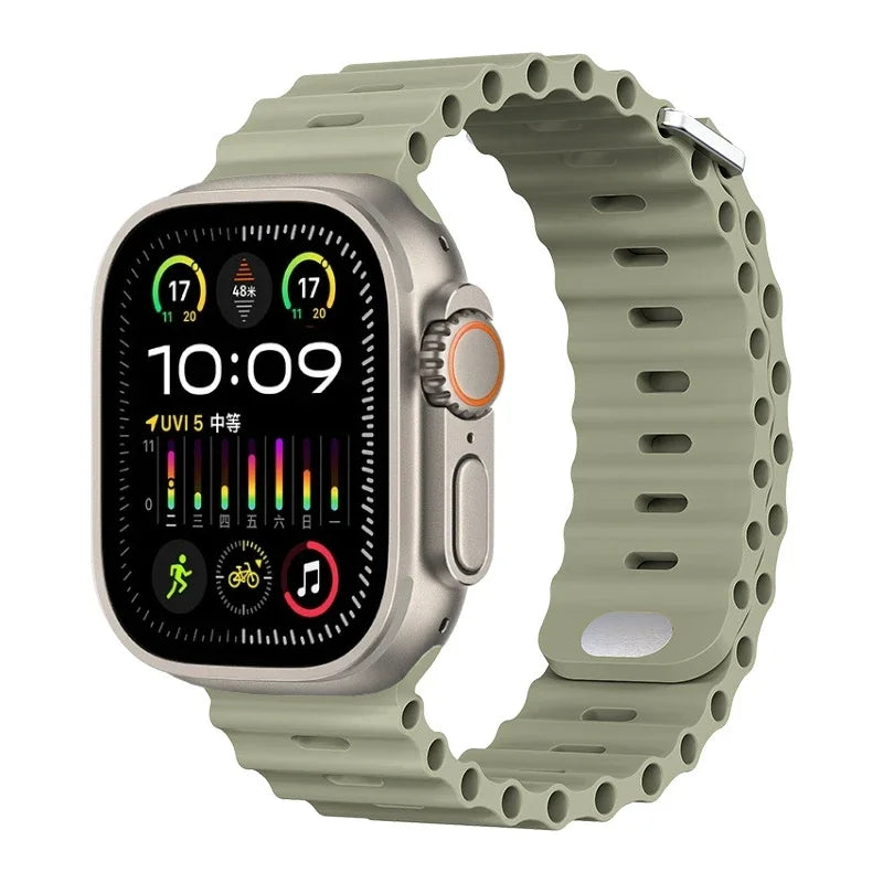 Perforated Silicone Band with Water Drainage for Apple Watch