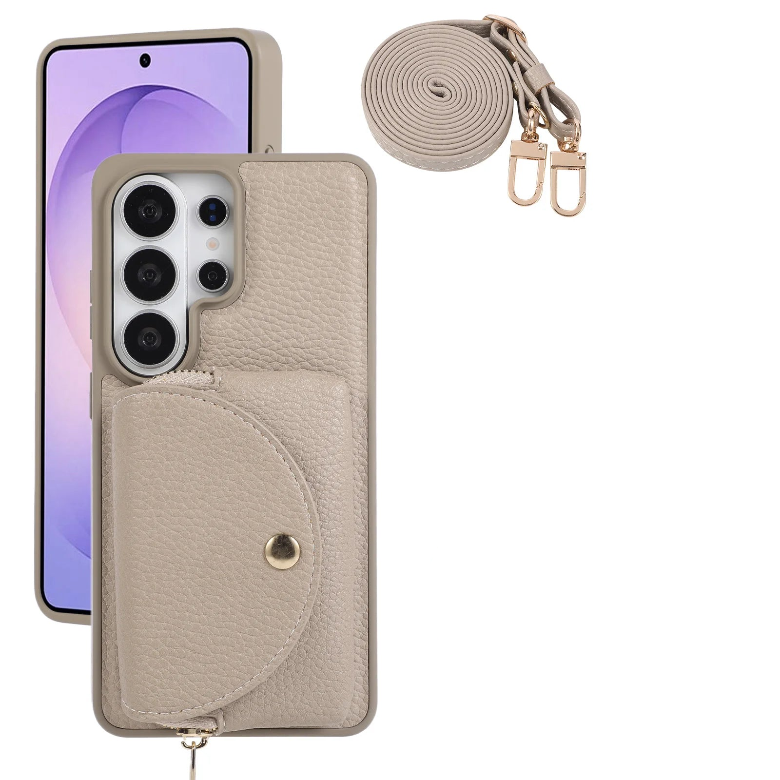 Litchi PU Leather Wallet Case for Samsung Galaxy S25 Series