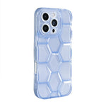Hexagonal Texture Translucent Soft TPU Case for iPhone 16 Series
