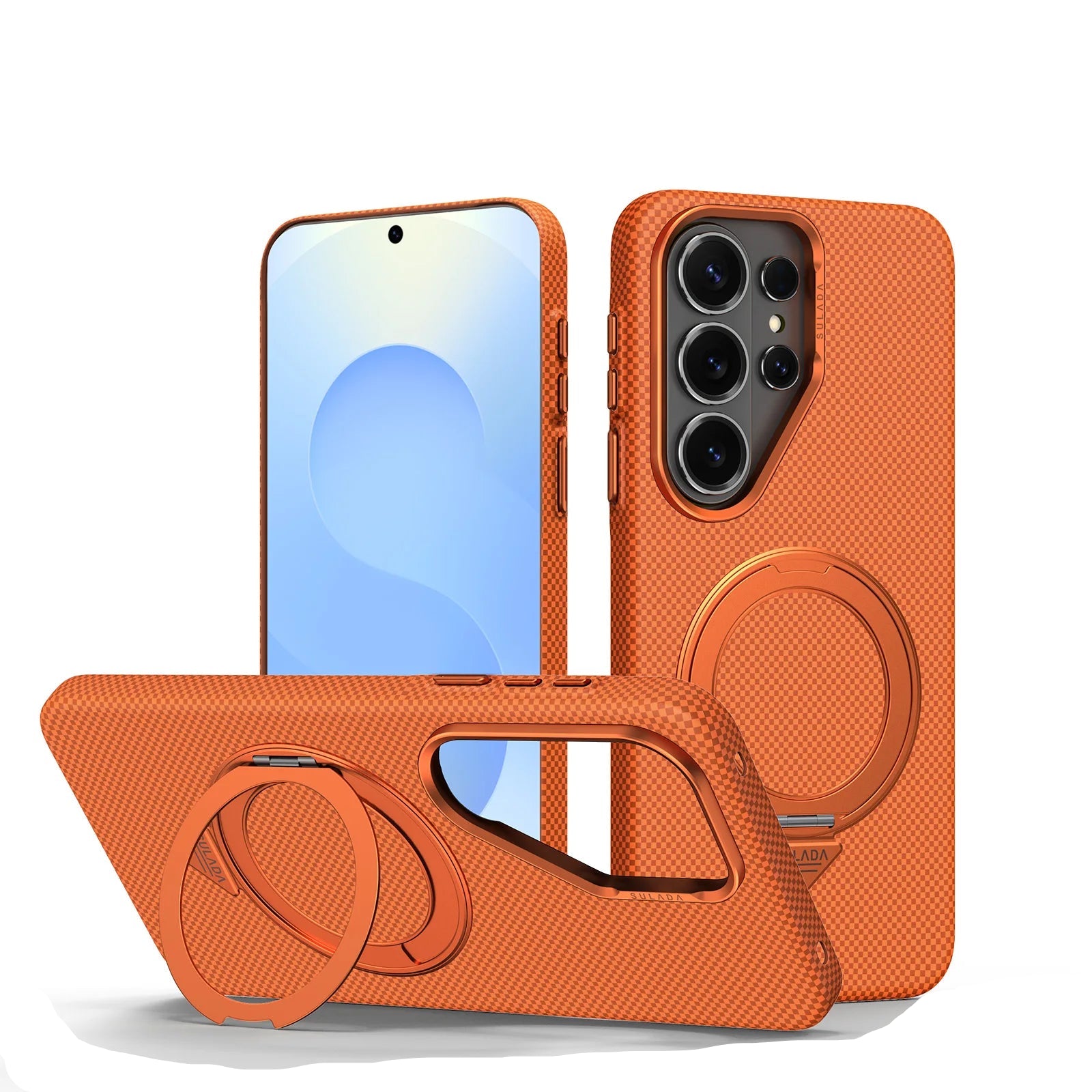 Premium Magnetic Carbon Fiber Case with 360 Kickstand for Samsung Galaxy S26 Series