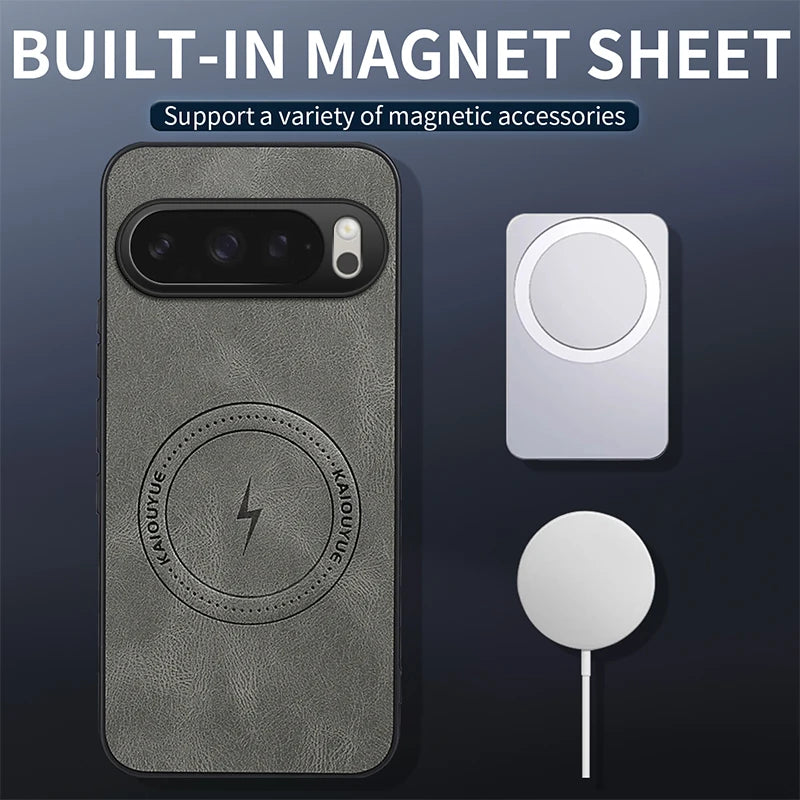 Luxury Shockproof Leather Magnetic Case for Google Pixel 10 Series