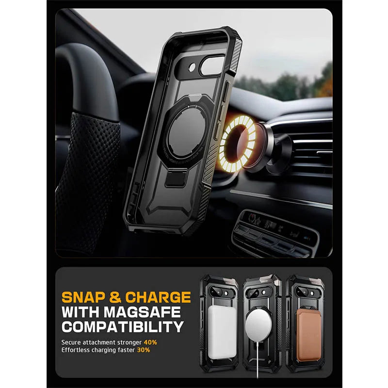 Military-Grade Full-Body Magnetic Case with Built-in Screen Protector for Google Pixel 9A