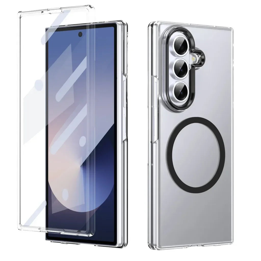 Samsung Galaxy Z Fold 6 Protective Magnetic Case with HD Glass Front Film