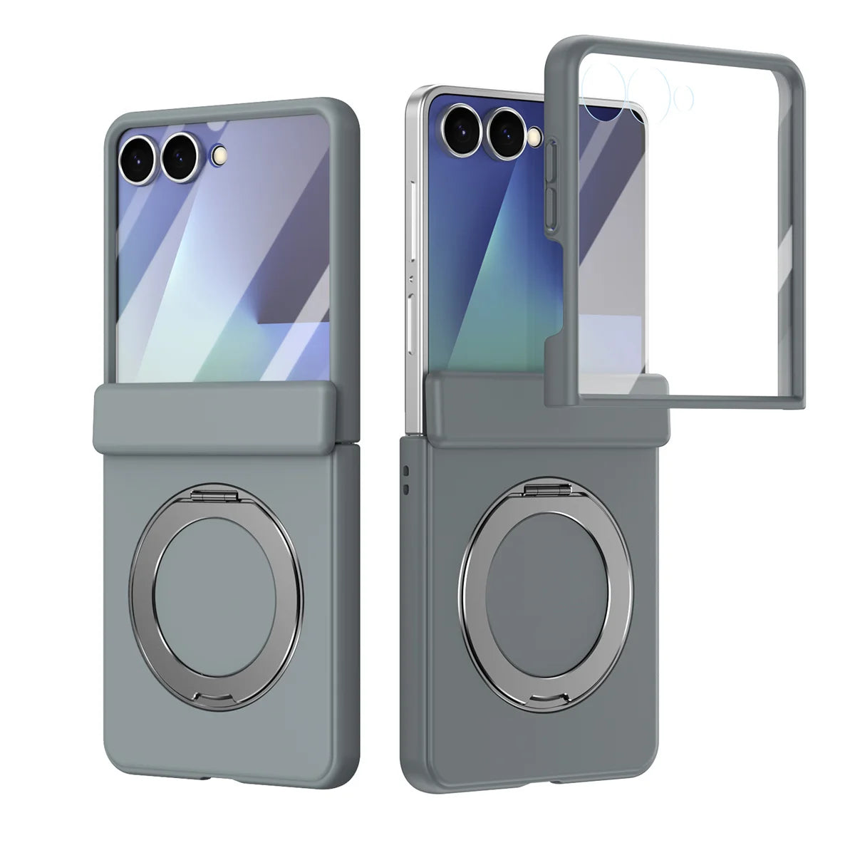 Protective Magnetic Phone Case With Rotating Ring Holder for Galaxy Z Flip 7