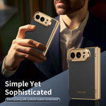 Synthetic Leather Anti-Shock Case with Raised Camera Ring for iPhone Duo
