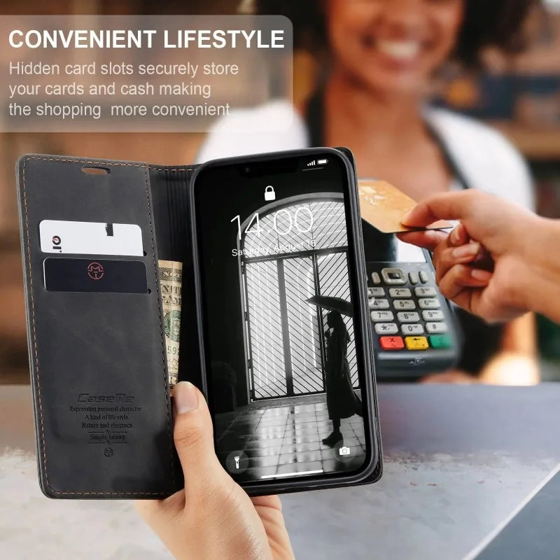 Shockproof Leather Flip Wallet Case for iPhone 16e