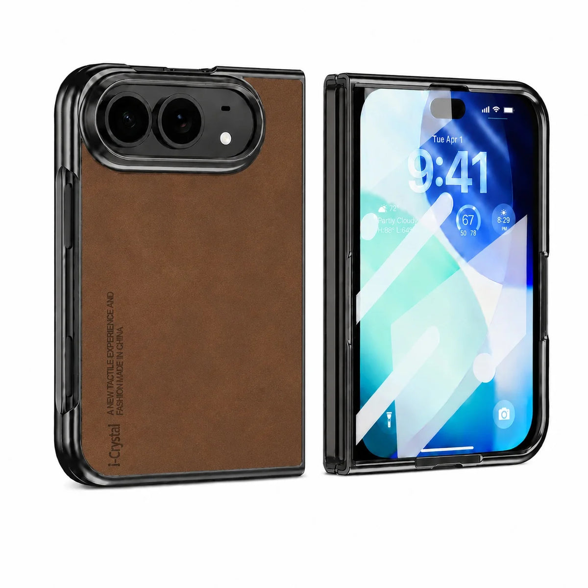 Matte Vegan Leather Case with Camera Protection for iPhone Duo