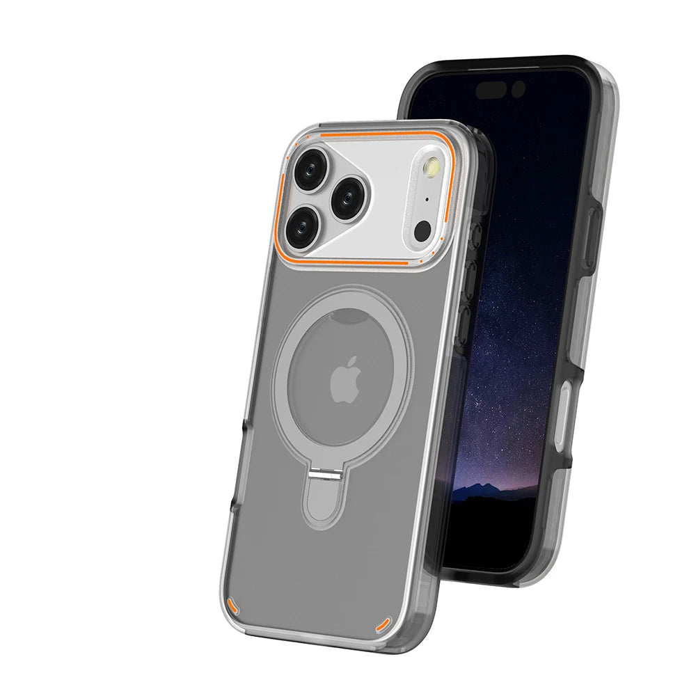 Multifunction MagSafe Matte Phone Case with Ring Stand for iPhone 17 Series