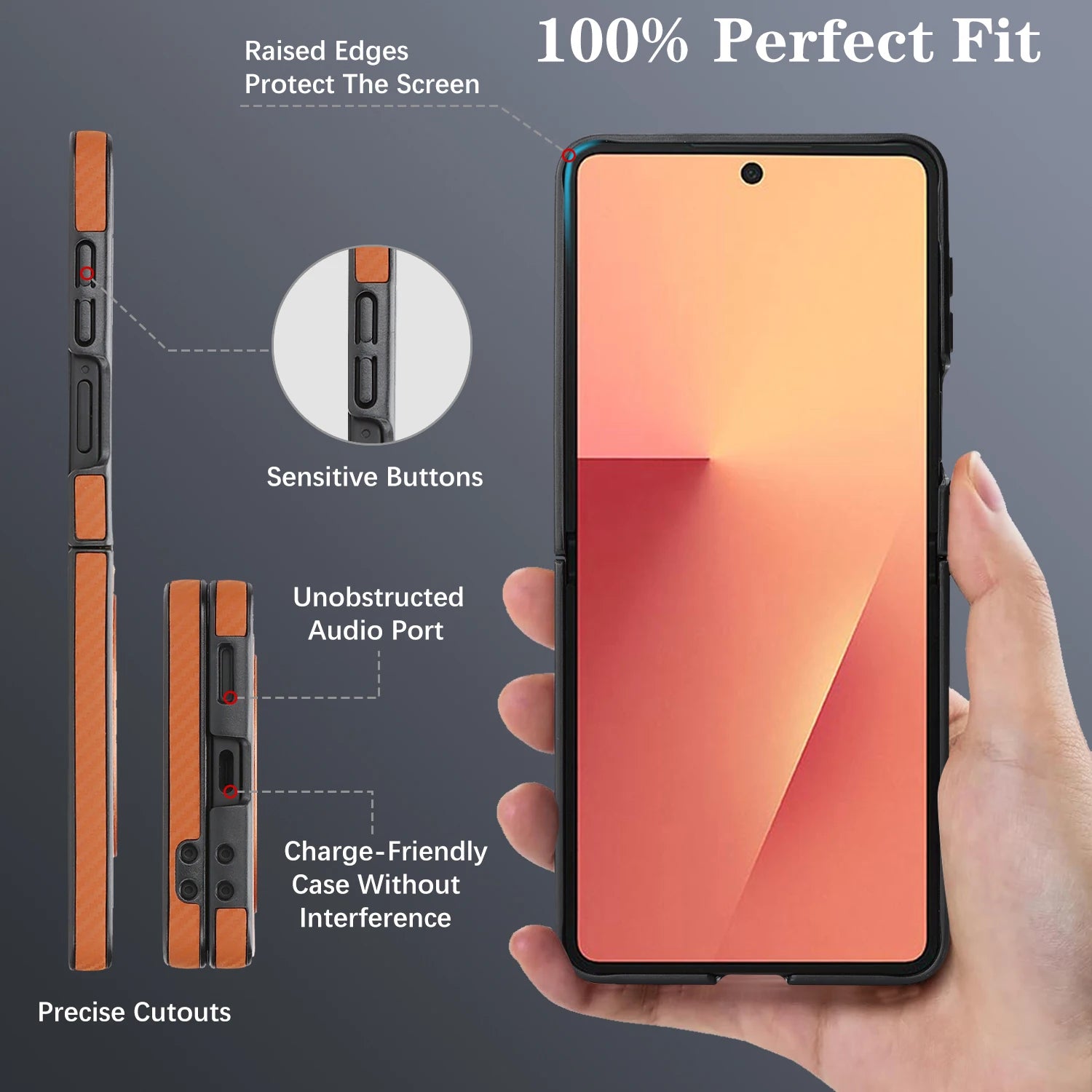 Soft Matte Carbon Fiber Texture Magnetic Case for Samsung Galaxy Z Flip 7
