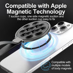 Portable Makeup Mirror with Magnetic Phone Mount and Suction Base