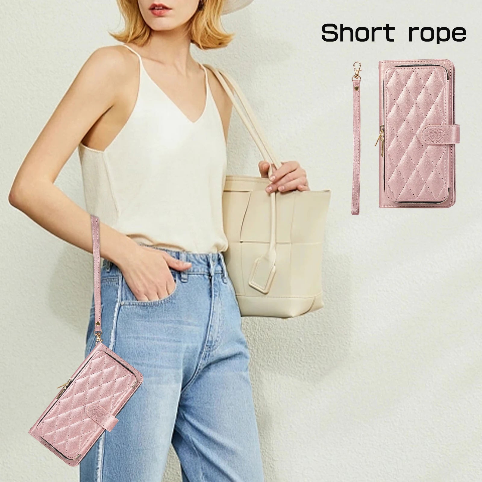 Premium Quilted Leather Crossbody Wallet Case for Samsung Galaxy S26 Series