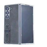 Seismic PC Shell Leather Textured Plating Case with Fingertip Holder for Samsung Galaxy Z Fold 6