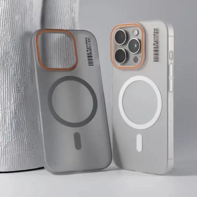 Sleek Frosted Barcode MagSafe Case for iPhone 16 Series