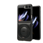 Samsung Galaxy Z Flip 6 Leather Magnetic Phone Case with Ring Holder