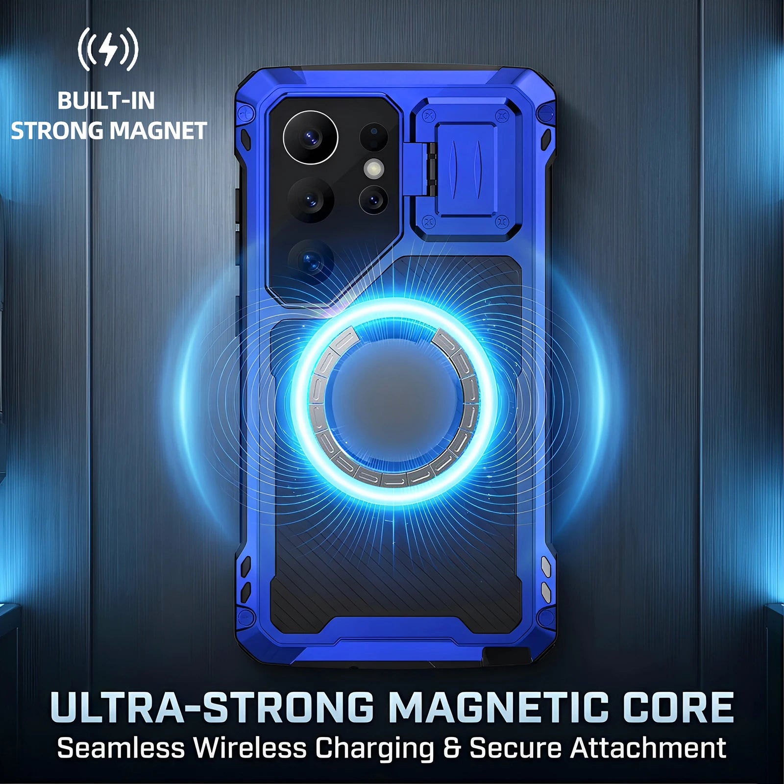 Shockproof Armor Case with Camera Lens Cover for Samsung Galaxy S24 Ultra