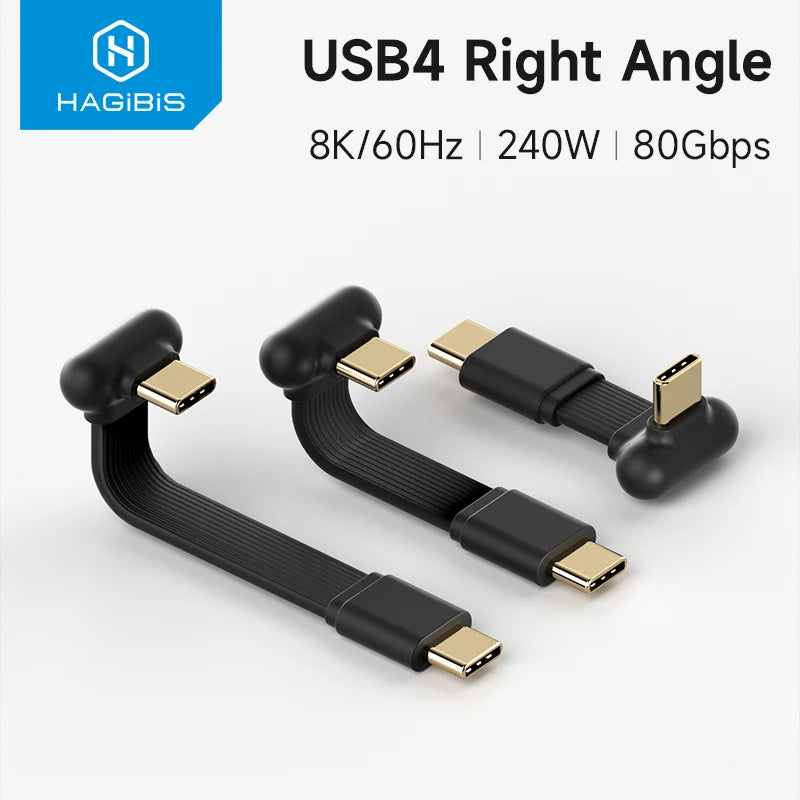 Hagibis USB4 240W 80Gbps Right Angle Cable