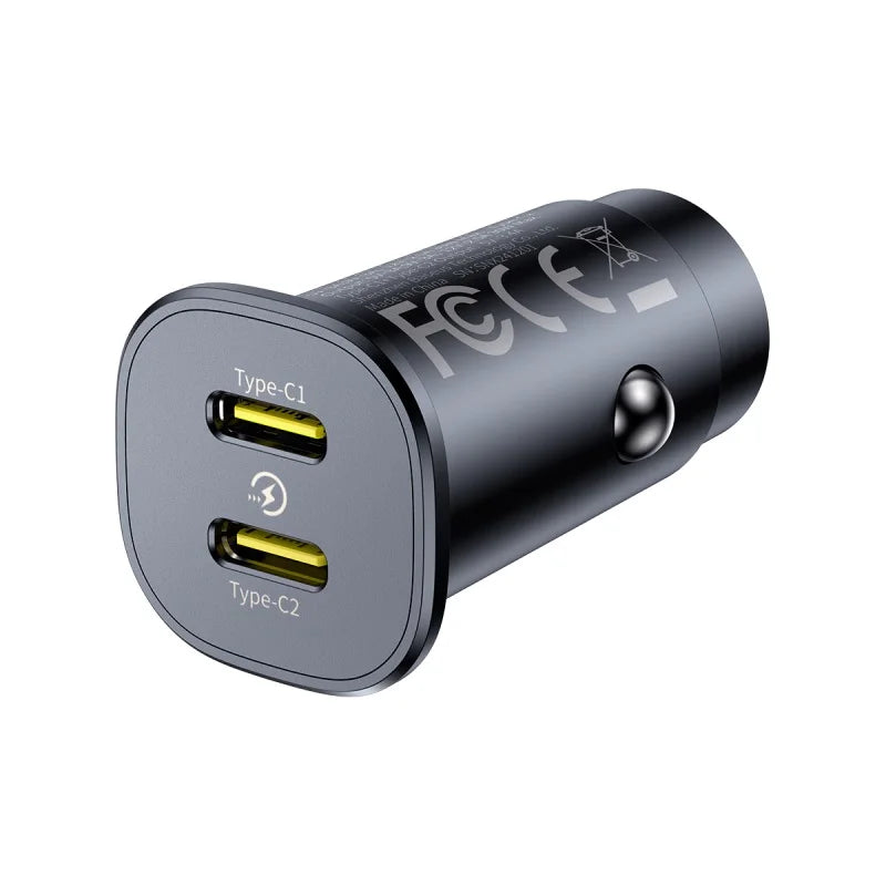 Baseus 30W Dual-Port Car Charger with USB-C PD Fast Charging