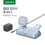 UGREEN MagFlow Qi2 25W 3-in-1 Magnetic Wireless Charger Stand