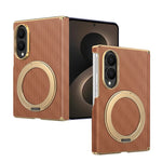 Luxury Textured Magnetic Leather Case with Kickstand for Samsung Galaxy Z Fold 8