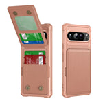 Google Pixel 9 Series Leather Flip Case with Card Holder Stand