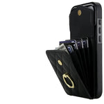 Premium Leather Wallet Case with Ring and Lanyard for iPhone 17 Series