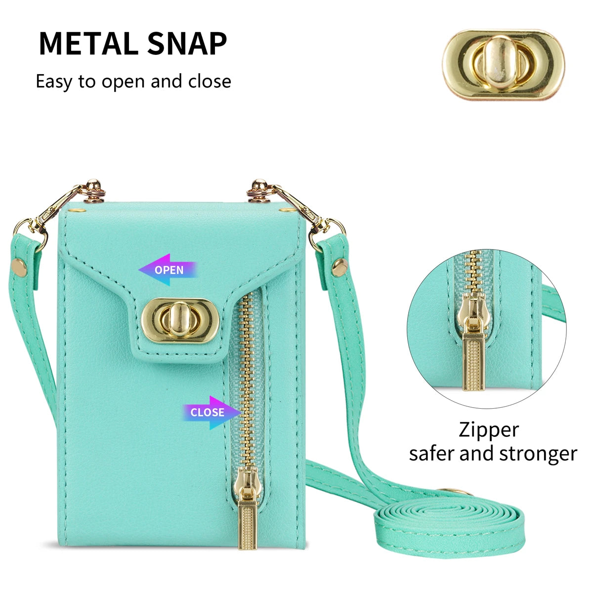 Zipper Wallet Crossbody Leather Case for Samsung Galaxy Z Flip 5