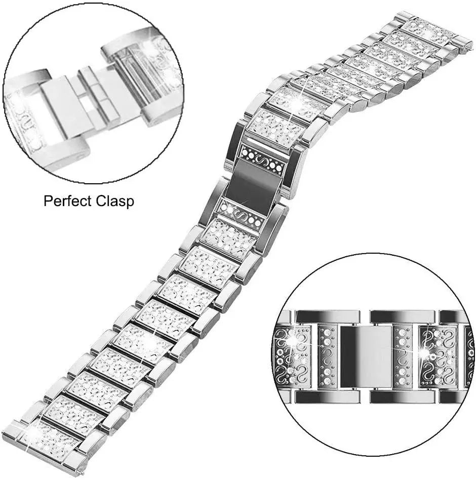 Fashion Shiny Stone Metal Replacement Band for Samsung Galaxy Watch 6 & Galaxy Watch 6 Classic