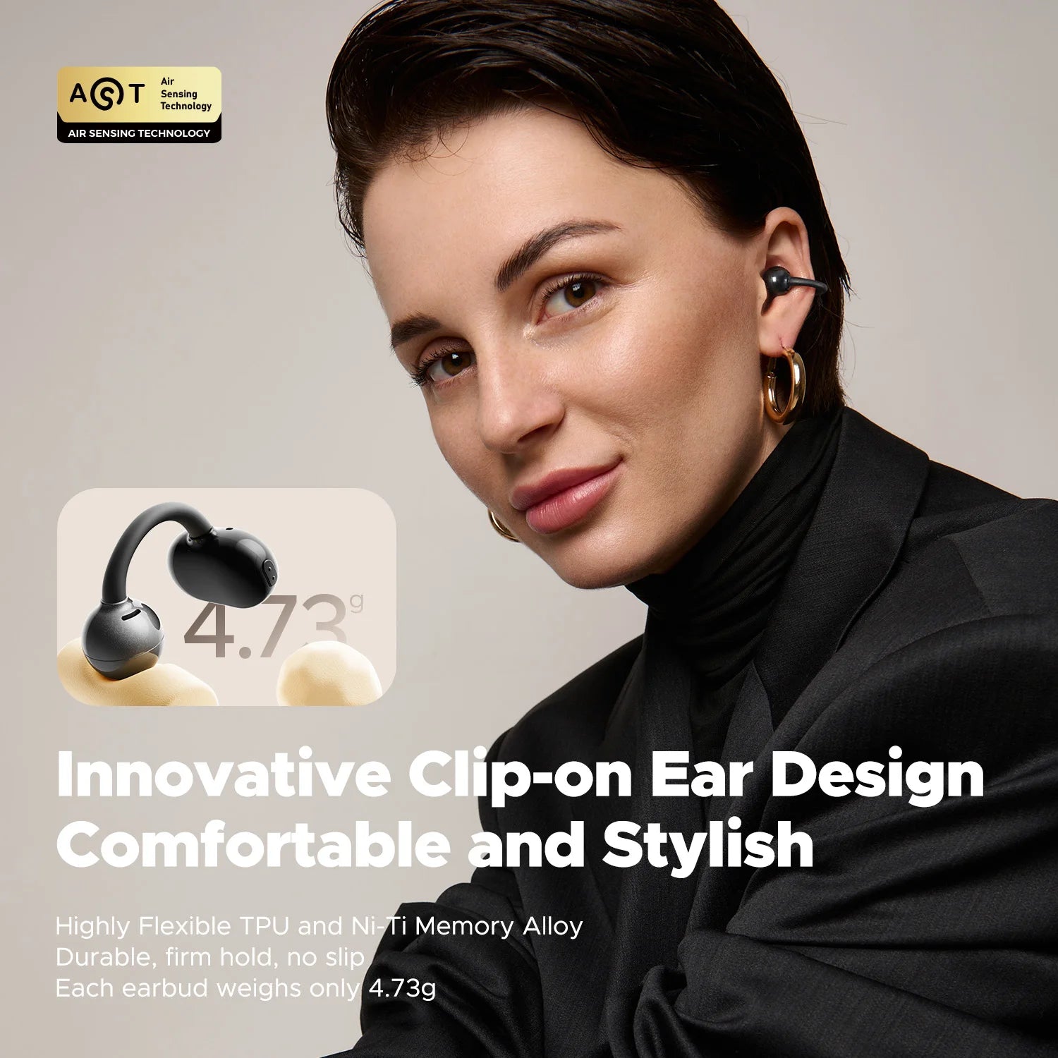 SoundPEATS POP Clip Open-Ear Wireless Earbuds