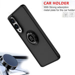 Shockproof Armor Matte Magnetic Case with Ring Stand for Samsung Galaxy S25 Edge