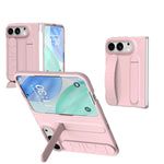 Soft-Touch Silicone Kickstand Case with Integrated Finger Ring Strap for iPhone Duo